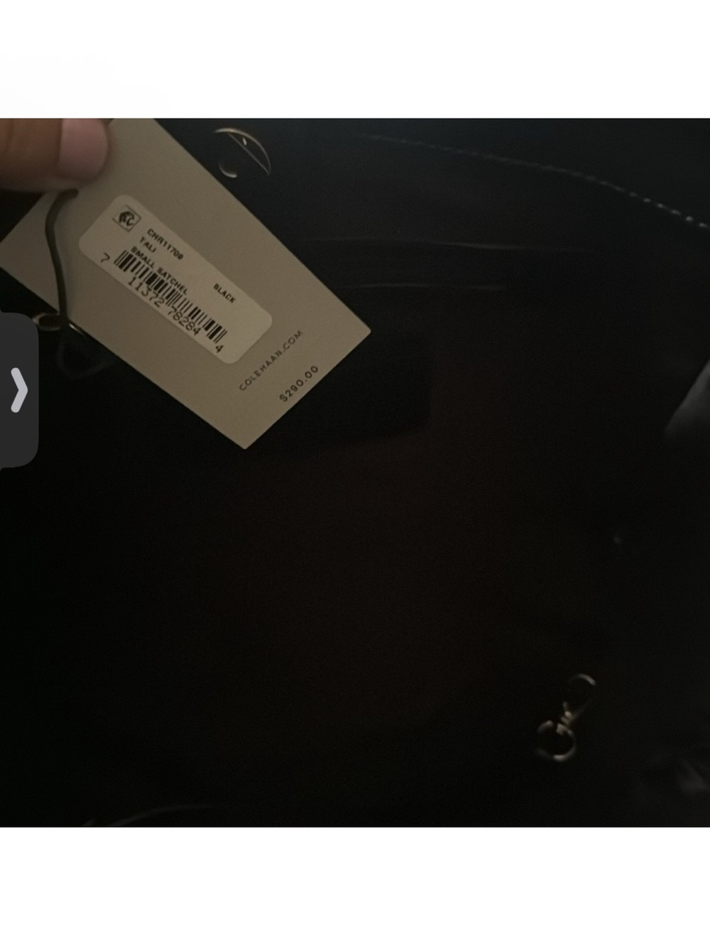 Cole Haan Black Leather Tote with Detachable Strap - Picture 4 of 8